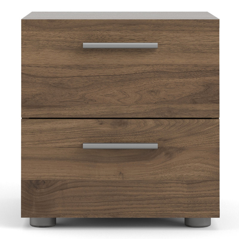 Diamone Manufactured Wood Bedside Table, Walnut