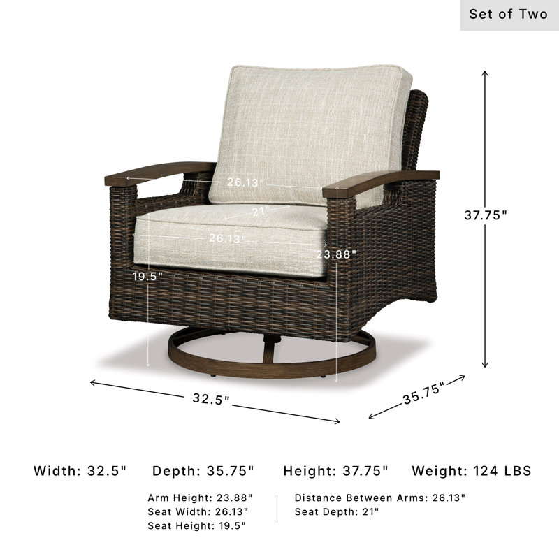 Estill Swivel Wicker Outdoor Lounge Chair