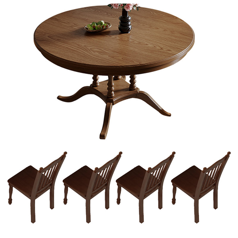 Ensemble de table de salle à manger unique en bois d'hévéa, H 29,53 po x L 47,24 po x l 47,24 po