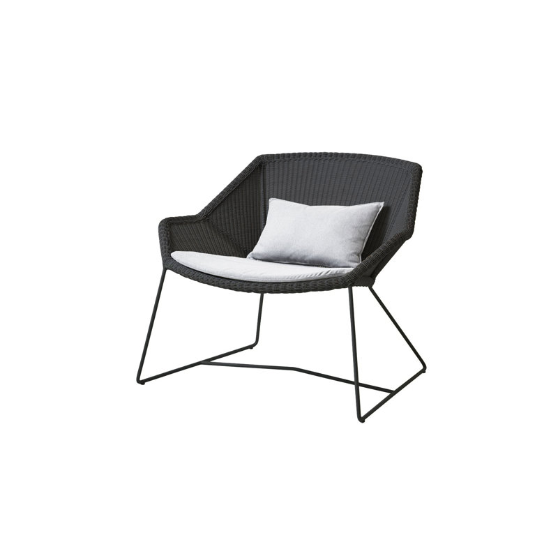 Breeze Patio Chair with Cushions, Black, Taupe
