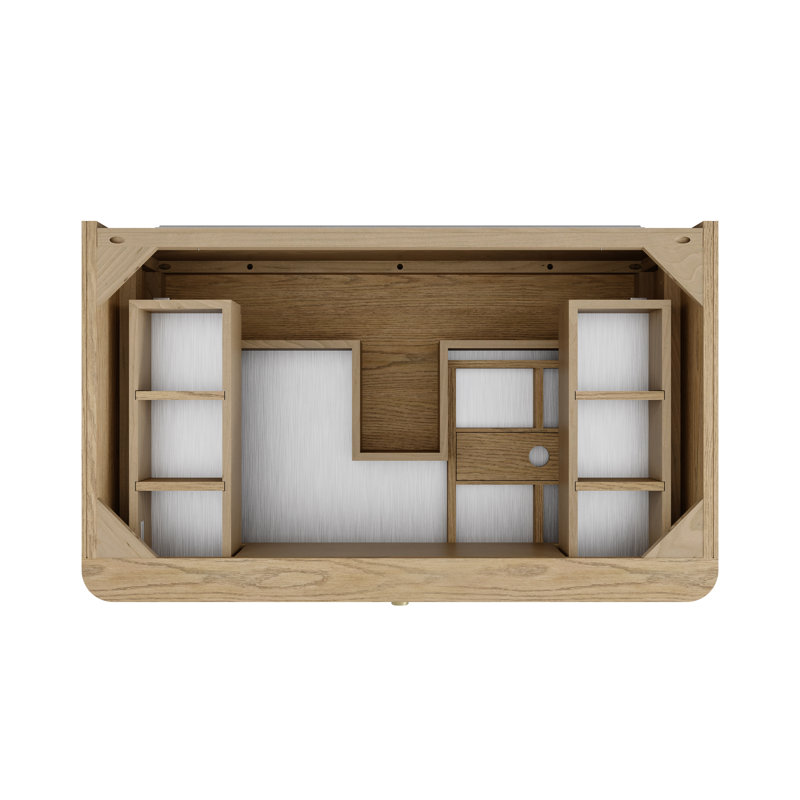 Allamari 36" W Single Vanity, White Zeus Silestone, 8" Widespread, Dune Mist