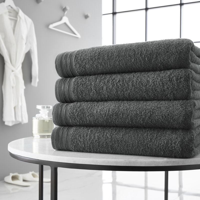 4pk Wilsford Bath Sheet 75x135, Charcoal