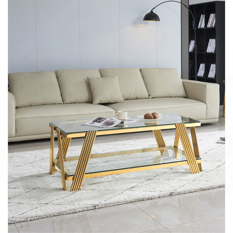 Table basse 47 po, Doré