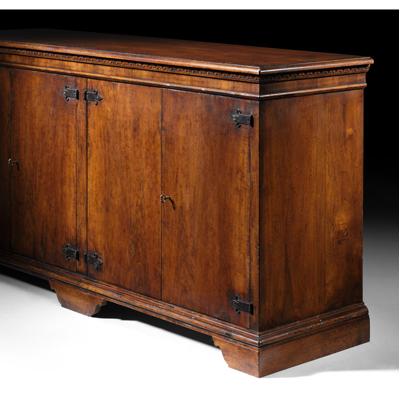 84" Wide Walnut Wood Sideboard