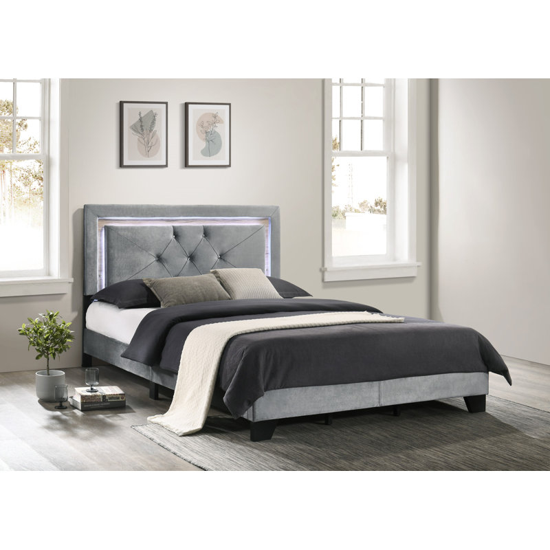Kendell Upholstered Bed, Silver Grey, Super King (6')