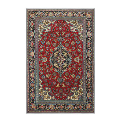 Tapis traditionnel rouge / bleu sarcelle / gris Zioutas
