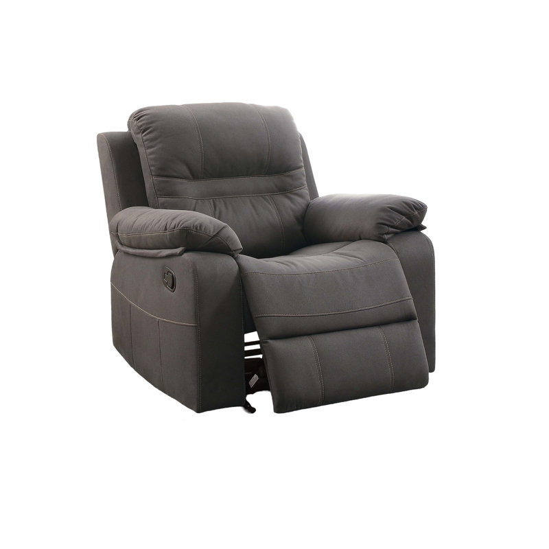 Contemporary Motion Recliner Chair 1Pc Glider Rocker Recliner Living Room Furniture Slate Blue Breathable Leatherette