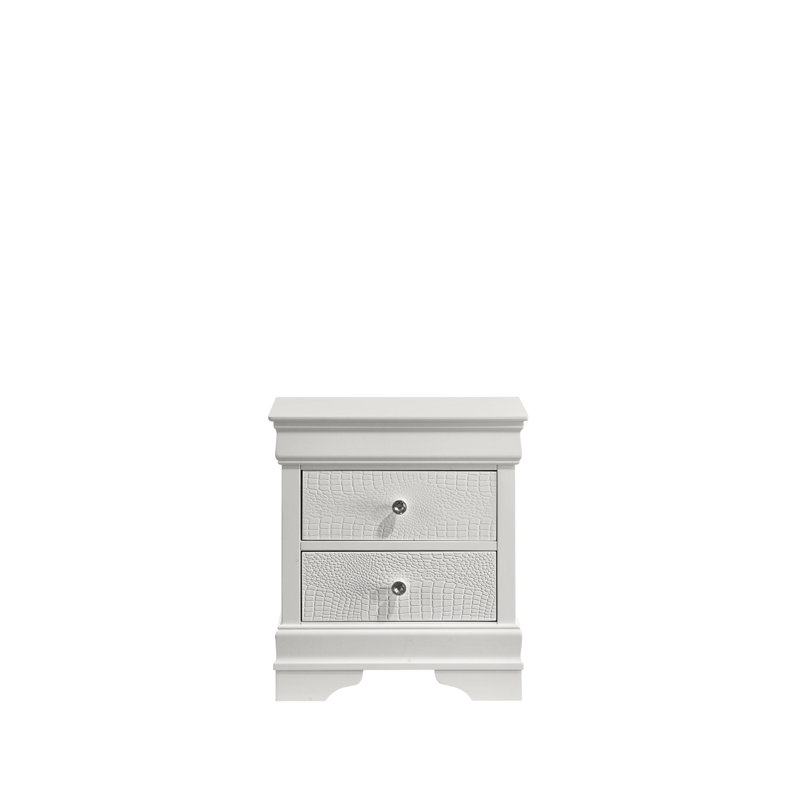 Table de chevet 2 tiroirs Blaze, Blanc