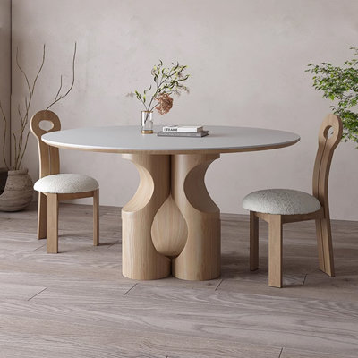 Tyliyah Round Solid Wood Base Dining Table