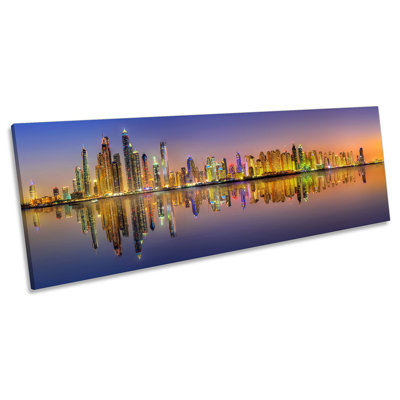 Dubai Cityscape Skyline - Wrapped Canvas Panoramic Art Prints