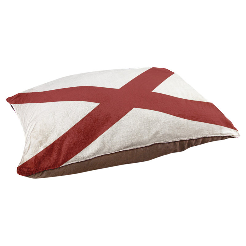 Coussin pour chien alabama flag Burien, Moyen (L 29,5 po x P19,5 po x H 9,5 po)
