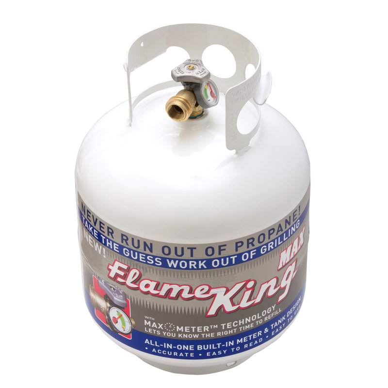 Bouteille de propane en acier de 20 LB Flame King, valve OPD et jauge intégrée pour les barbecues et les barbecues Flame King
