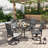 Bhairavi 6-Person Patio Dining Set with Swivel Chairs-578871720-550023738-550023741