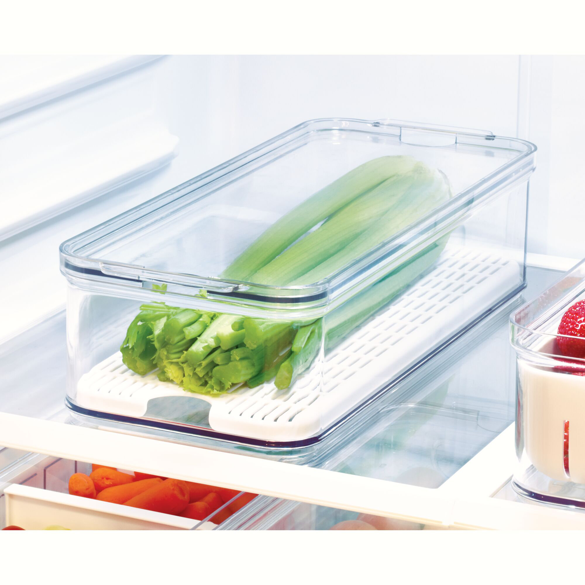 iDesign Crisp BPA-Free Plastic Stackable Refrigerator Produce Bin - 15. ...