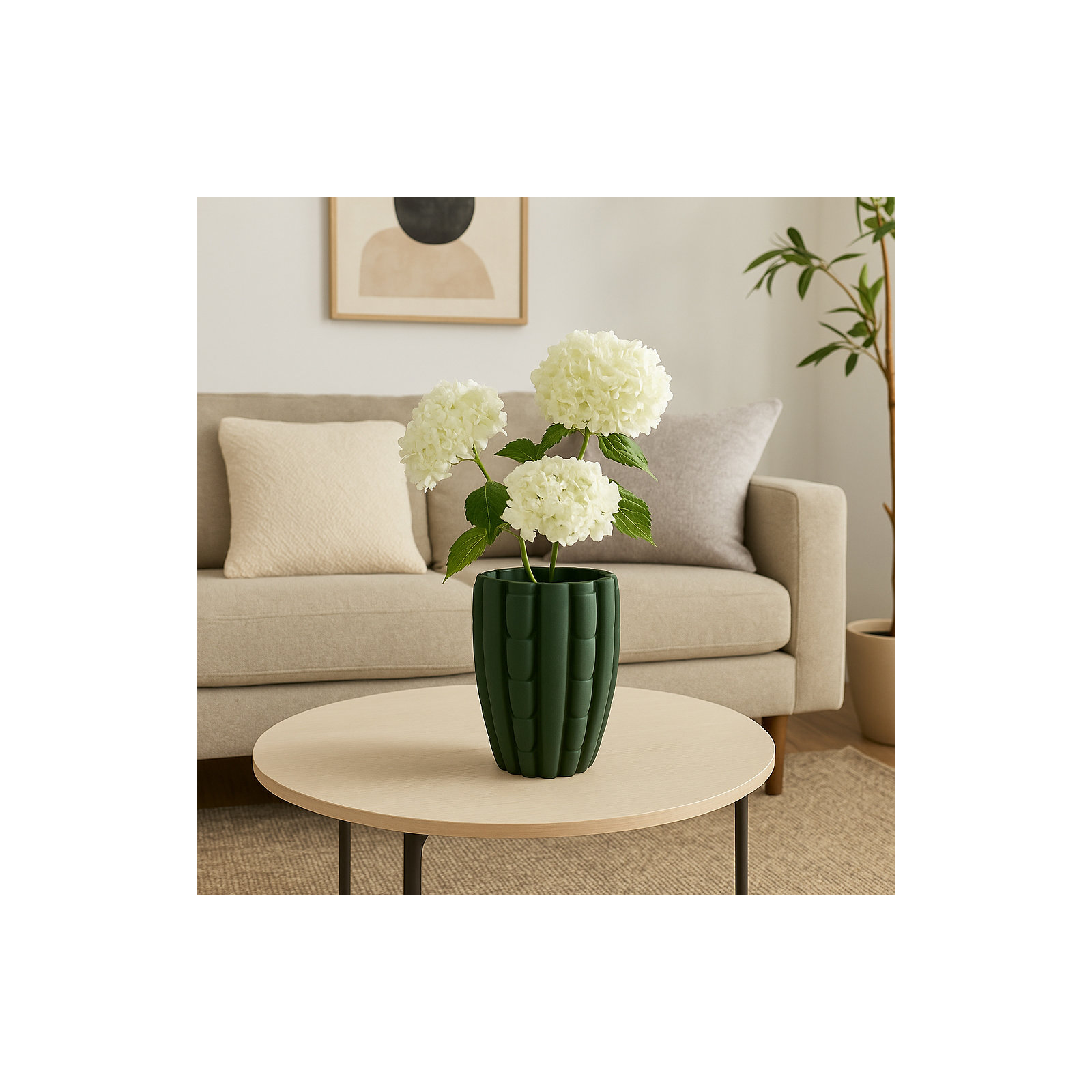 Lakeland 3D Printed Vase, Green, 11" H x 9" W x 9'' D
