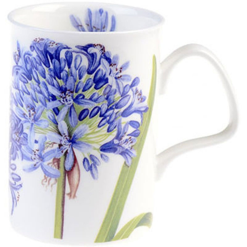 Ensemble de grandes tasses à café en porcelaine osseuse 6 pièces agapanthus Eula