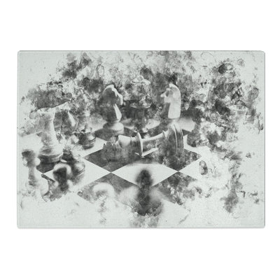 Tempered Glass Chess Checkmate Chopping Board