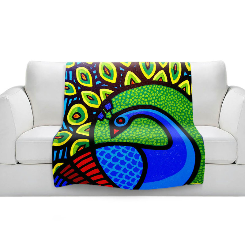 Couverture sherpa doux peacock, l 68 po x L 80 po