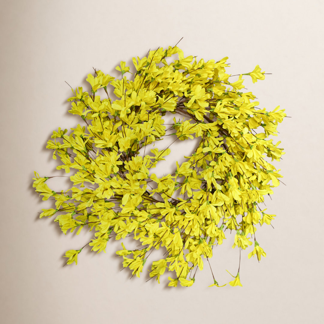 24" Handmade Spring Forsythia Wreath leckfllower Wreath 