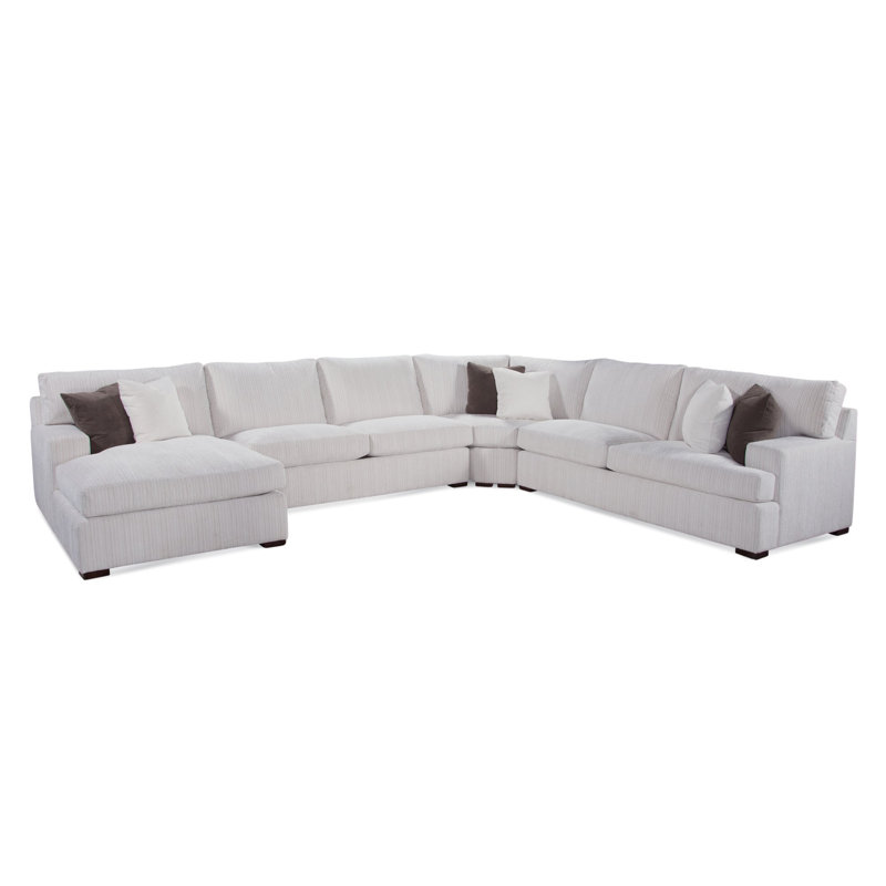 Cambria Four Piece Chaise Sectional, Right Hand Facing, Black, Beige Solid; 0863-93