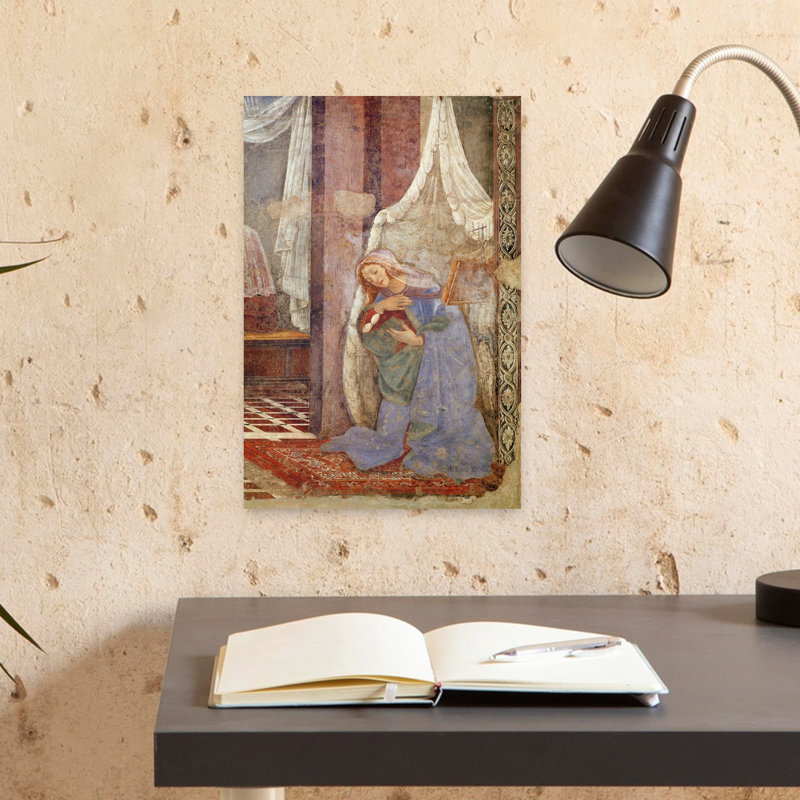 Annunciation, Detail Of The Virgin, 1481 Abstract Contemporary Wall Art Print by Sandro Botticelli - Wrapped Canvas Print