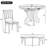 5-Piece Rustic Charm Round Dining Set With 3 Upholstered Chairs And Curved Bench-725460852