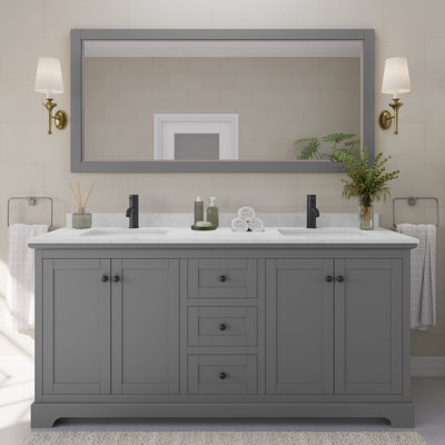 Ensemble de meuble-lavabo double 72 "avec miroir Avery