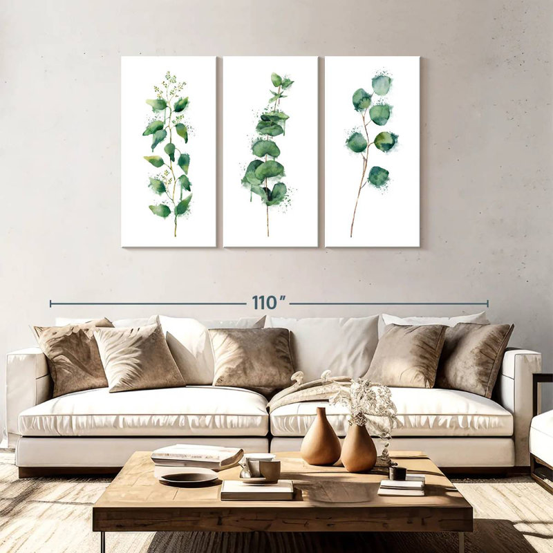 Harnek Lush Leaf Branches Splatter, 48" H x 74" W