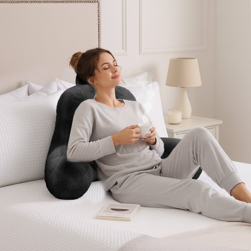 Luxury Supersoft Back Support Pillow Cushion , Charcoal