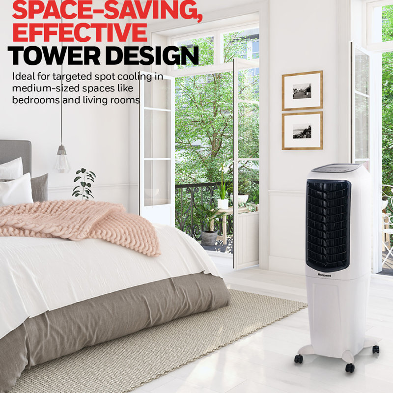 White 43.5" Indoor Portable Evaporative Air Cooler with Remote