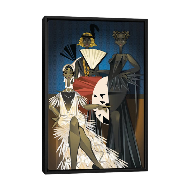 « Harlem nights » par Jaleelcampbell-impression, H 40 po x l 26 po x P 1,5 po, Toile avec cadre noir