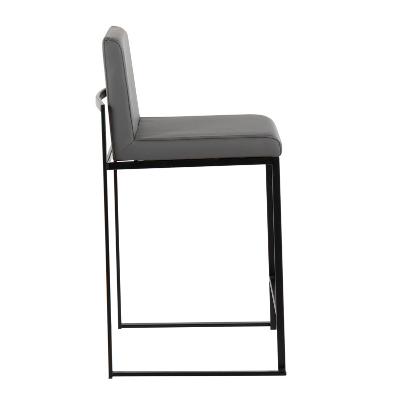 Tabouret de bar et de comptoir Brieon, Tabouret de comptoir (siège d'une hauteur de 26 p, Gris / Noir