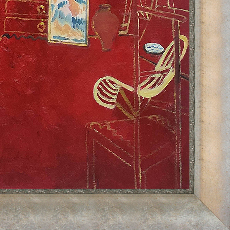 «The Red Studio» par Henri Matisse - peinture sur toile à cadre flottant, H 25 po x l 29 po x P 2 po, Champagne