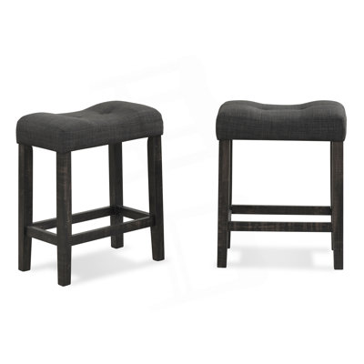 Ensemble de 2 tabourets capitonnés à hauteur de comptoir et chaise d'appoint