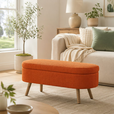 Banc de rangement avec repose-pieds ovale Luxury