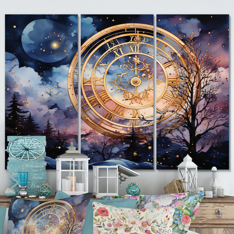 Astrologie étoilée oracle II - ensemble d'art mural astrologie, H 28 po x l 36 po x P 1 po