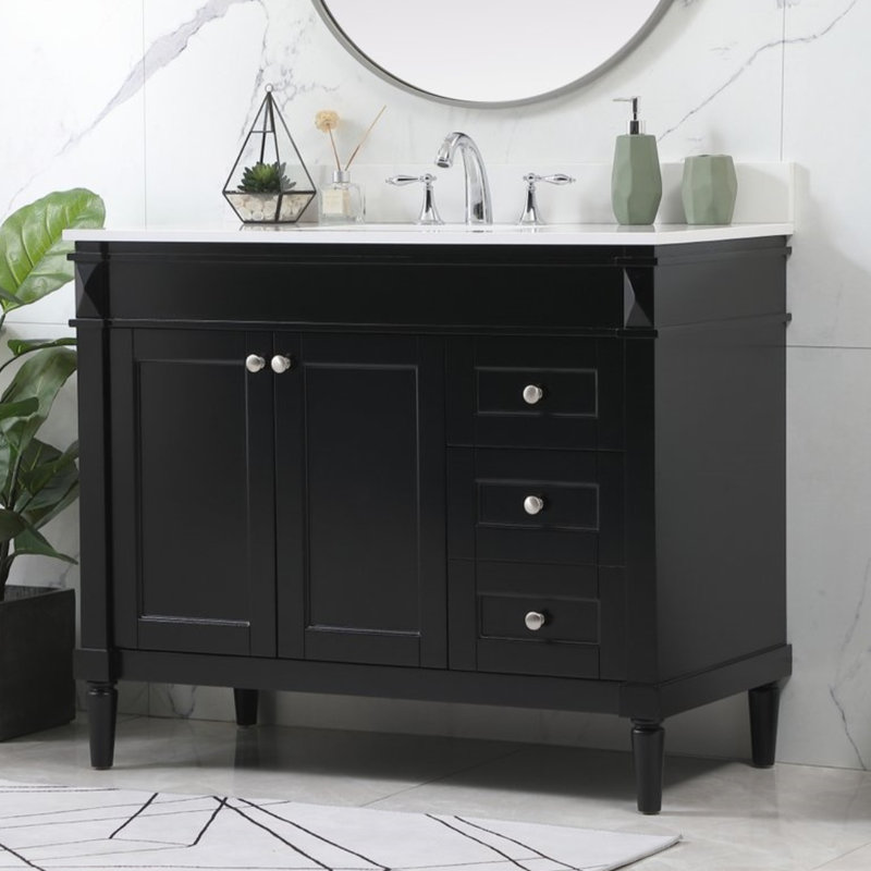 Ensemble de meuble-lavabo simple 42 po Readington, Noir, 42"