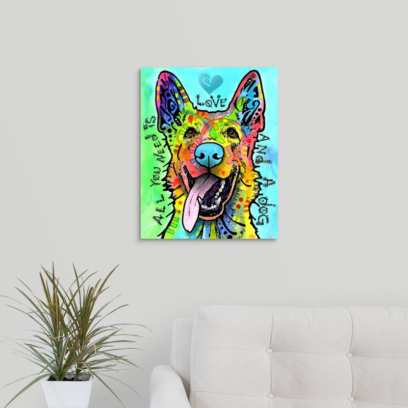 «Love and a Dog», reproduction, Toile, H 20 po x l 16 po x P 1,5 po