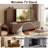 Rolling TV Stand For Tvs Up To 78'' Movable Wooden TV Cabinet With 3 Storage Drawer And Open Back Shelves