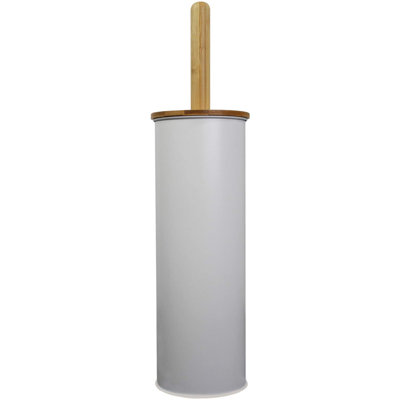 Blue Donuts Bamboo Toilet Brush And Holder