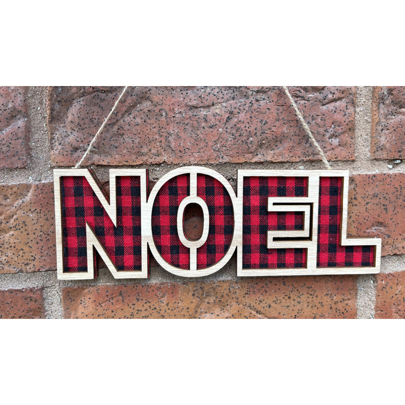 Figurine décorative en bois Buffalo Check Noel