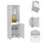 Garde-manger Eiffel, deux tablettes extérieures, armoire à une porte, deux tablettes intérieures - blanc