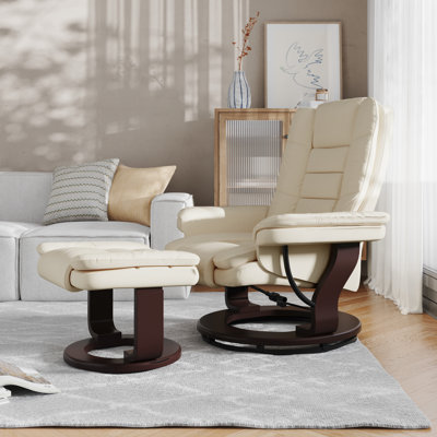 Shebeen Faux Leather Swivel Recliner