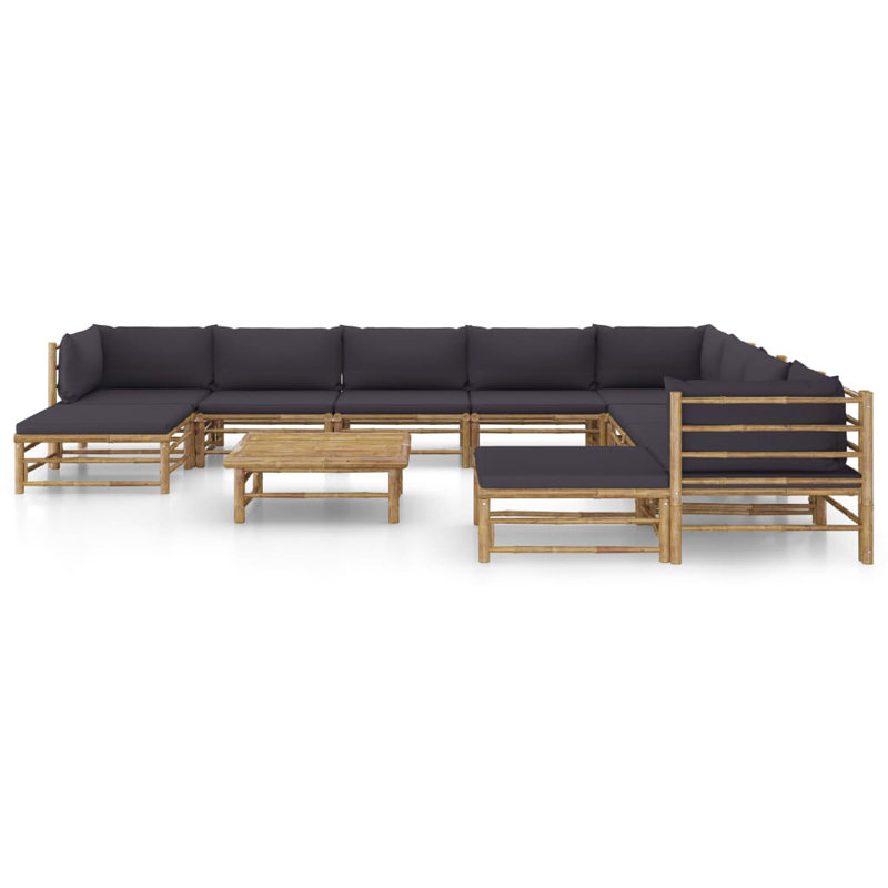 Ensemble de 11 pièces avec coussins Glasser, Gris foncé