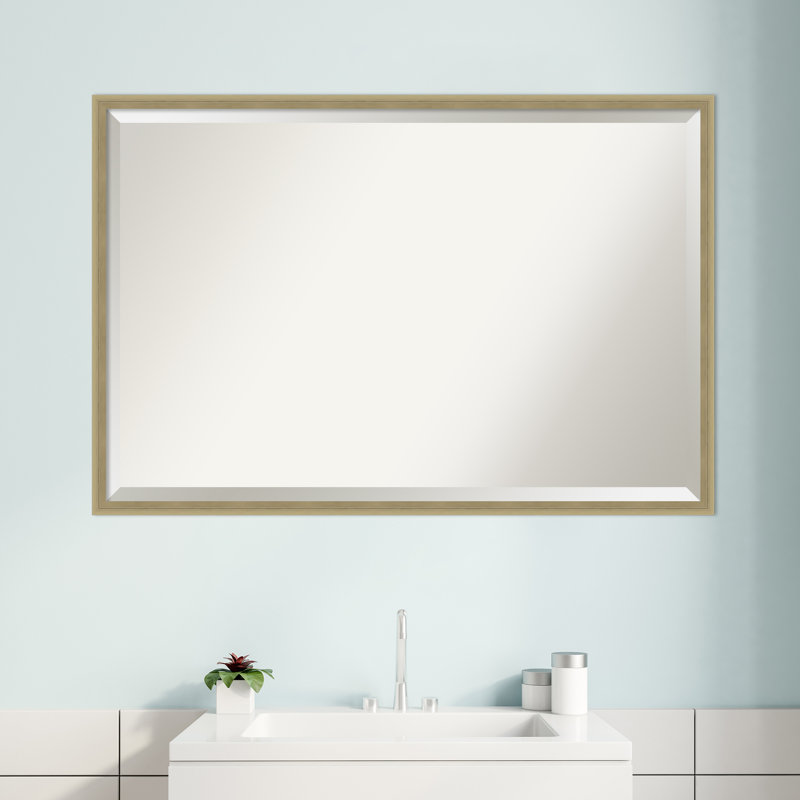 Mettawa Flat Wall Mirror, Champagne, 25.25" x 37.25"