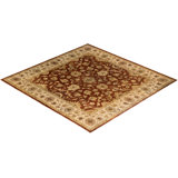 Overdyed One-of-a-Kind Square 9'1" X 9'1" Hand Knotted Area Rug