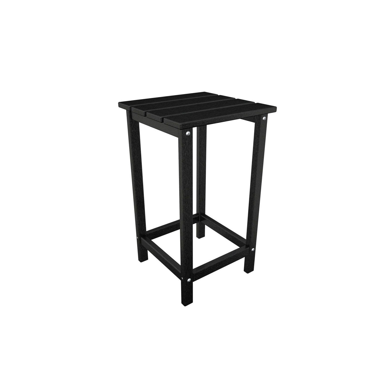 POLYWOOD Long Island 26" Counter Side Table, Black