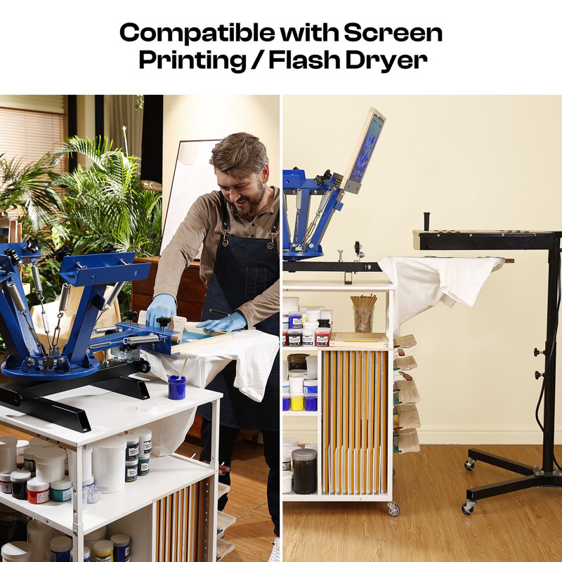 Screen Printing Storage Cart Screen Frame Rack Shelf