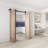 JUBEST Matte Black Steel Bi-folding Standard Double Barn Door Hardware Kit (Doors Not Included)