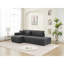 Canapé d'angle capitonné en forme de L avec coussins décoratifs Scandinavian-5984269